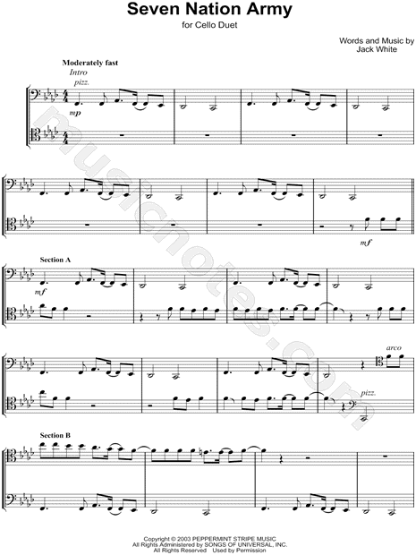2cellos Seven Nation Army Sheet Music In F Minor Download