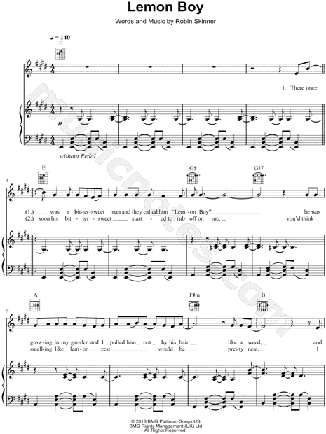 Cavetown Lemon Boy Sheet Music In E Major Transposable Download Print Sku Mn0194792