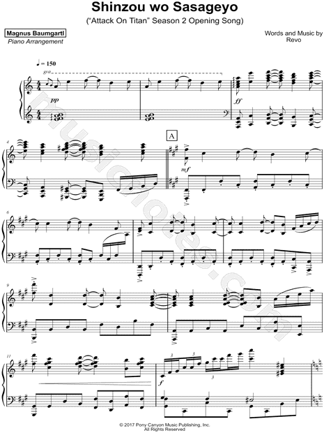 Mrbromaba Shinzou Wo Sasageyo Sheet Music Piano Solo In A Minor Download Print Sku Mn0196606