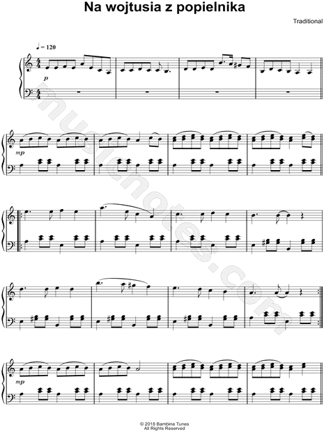 Traditional Na Wojtusia Z Popielnika Sheet Music Piano Solo In A Minor Download Print Sku Mn0198225