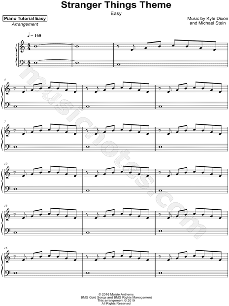 Piano Tutorial Easy "Stranger Things Main Theme [easy]" Sheet Music