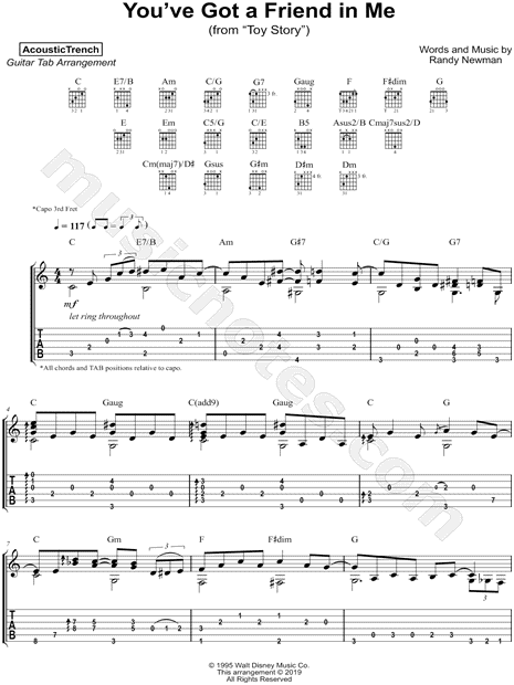 Acoustictrench You Ve Got A Friend In Me Guitar Tab In C Major Download Print Sku Mn