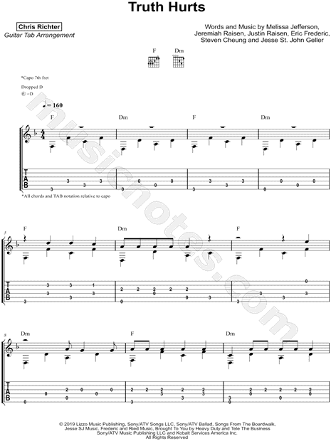Chris Richter Truth Hurts Guitar Tab In F Major Download
