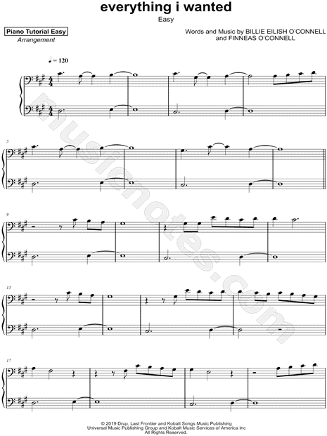 Print and download everything i wanted [easy] sheet music by Piano Tutorial...