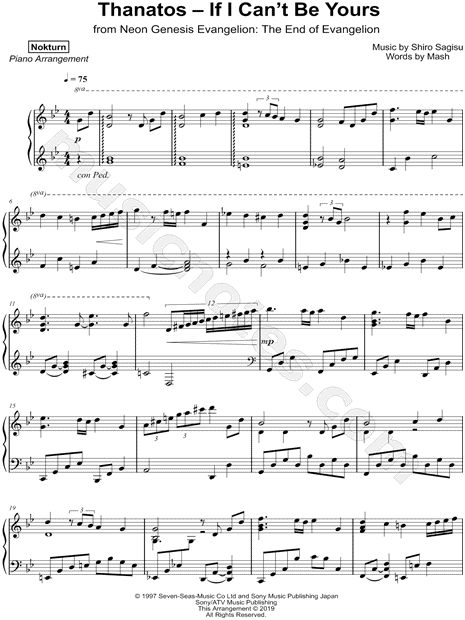 Nokturn Thanatos If I Can T Be Yours Sheet Music Piano Solo In G Minor Download Print Sku Mn048