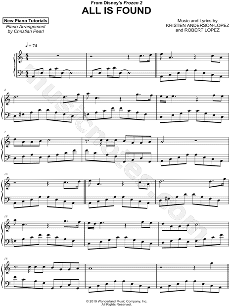 Christian Pearl "All Is Found" Sheet Music (Piano Solo) in ...