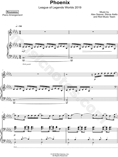 Ten confianza ficción tuyo Rousseau "Phoenix" Sheet Music (Piano Solo) in Bb Minor - Download & Print  - SKU: MN0205269