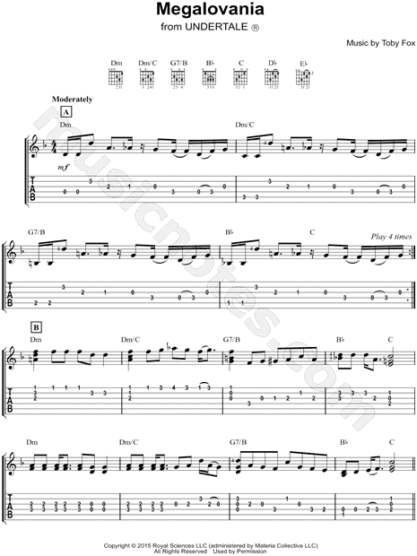 Megalovania From Undertale Guitar Tab In D Minor Download