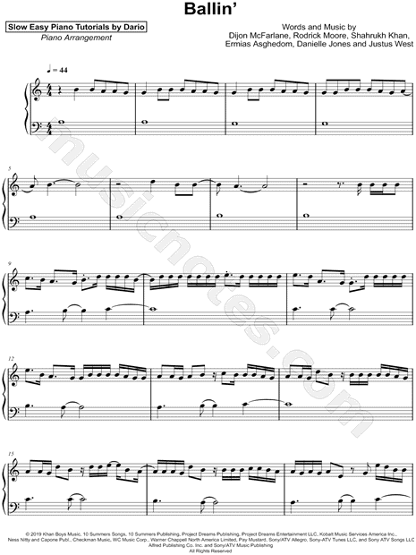 Dario D Aversa Ballin Slow Easy Piano Tutorial Sheet Music