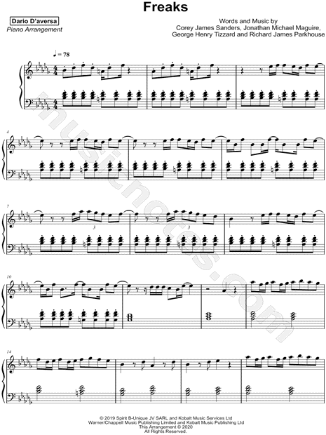 Dario D Aversa Freaks Sheet Music Piano Solo In Db Major