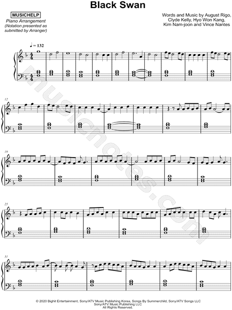 MUSICHELP Swan" Sheet Music (Piano Solo) D Minor - Download Print - SKU: MN0207709