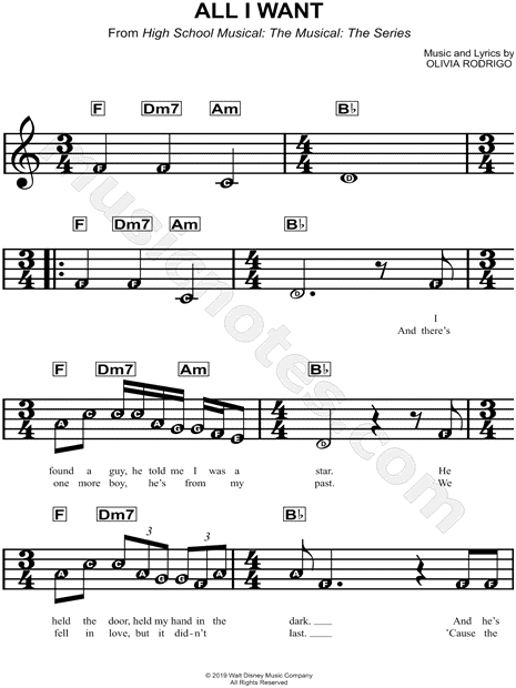 Búsqueda cristal Rey Lear All I Want" from 'High School Musical: The Musical: The Series' Sheet Music  for Beginners in Eb Major - Download & Print - SKU: MN0208124