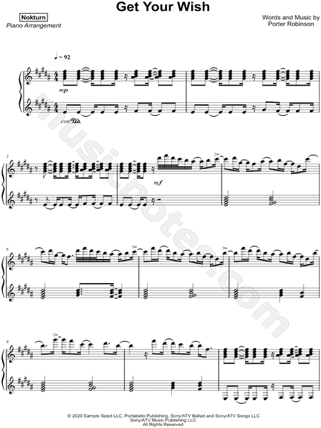 Nokturn Get Your Wish Sheet Music Piano Solo In B Major