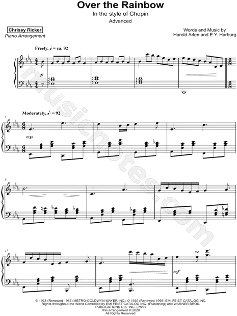 Over the Rainbow (In the Style of Chopin) [advanced]