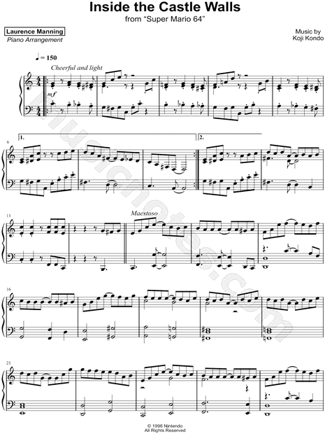 Laurence Manning Inside The Castle Walls Sheet Music Piano Solo In C Major Download Print Sku Mn0212203