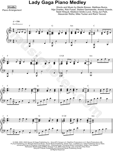 Lady Gaga Piano Medley