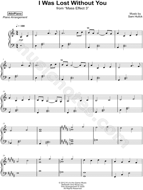 Mass effect i was lost without you sheet music IAMMRFOSTER.COM