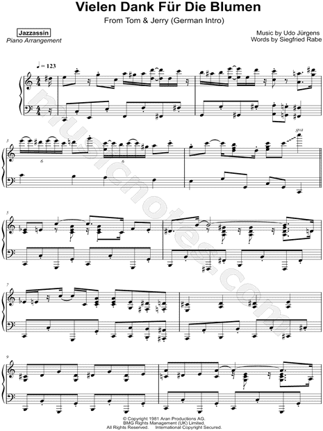 Jazzassin Vielen Dank Fur Die Blumen Sheet Music Piano Solo In C Major Download Print Sku Mn0215434 - ðððð ððð²ðºð roblox