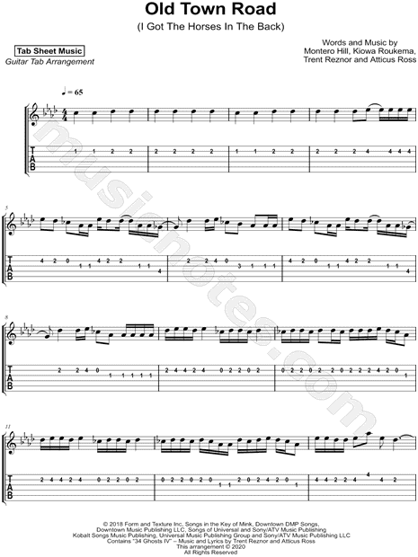 Tab Sheet Music 