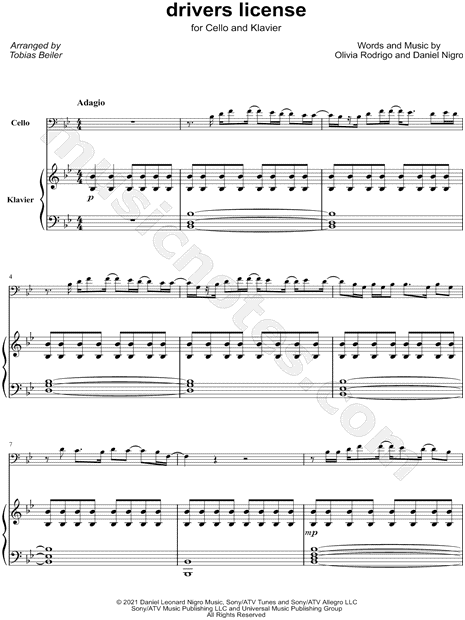 drivers license - Cello & Piano