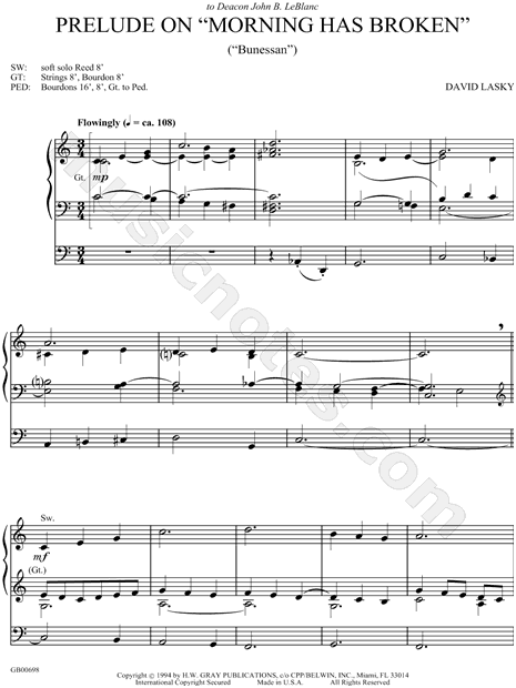 Prelude on "Morning Has Broken"