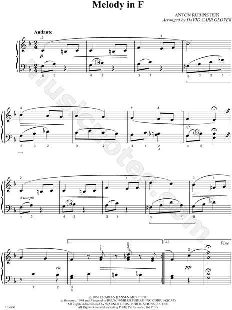 Download Anton Rubinstein 'Melody' Sheet Music, Chords & Lyrics