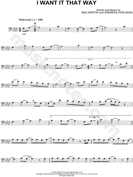 I want it that way – Backstreet Boys Sheet music for Piano, Violin