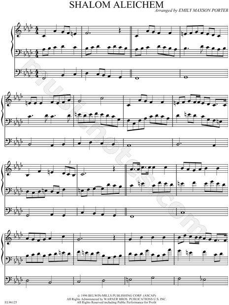 Shalom Aleichem. שלום עליכם. Traditional Shabbos song • Jewish Sheet Music