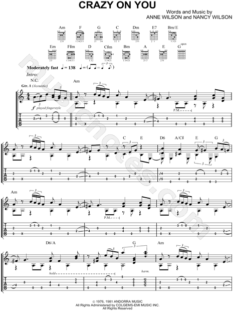 Crazy by Aerosmith - Electric Guitar - Digital Sheet Music