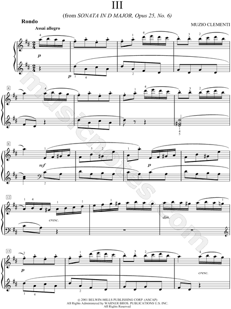 Sonata in D Major, Opus 25, No. 6 : III. Rondo
