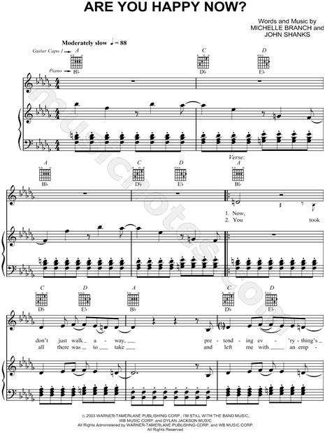 Everywhere: Piano/Vocal/Chords: Michelle Branch - Digital Sheet Music  Download