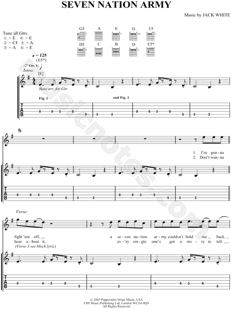 The Strokes 'You Only Live Once' Sheet Music & Chords  Printable Guitar  Tab PDF Notes 