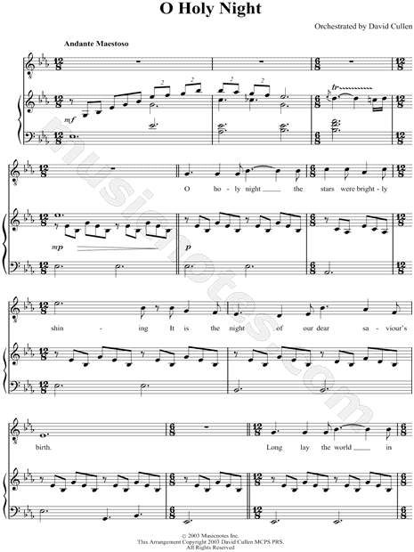 Oh, Holy Night in G Major Sheet music for Piano (Solo)