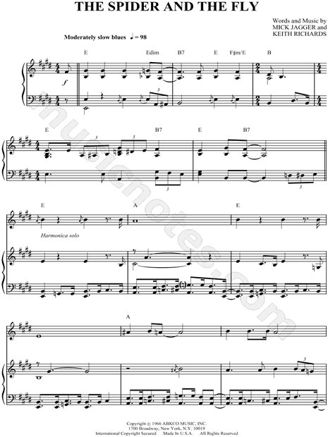 Spiders (Guitar Tab (Single Guitar)) for Leadsheets - Sheet Music to Print