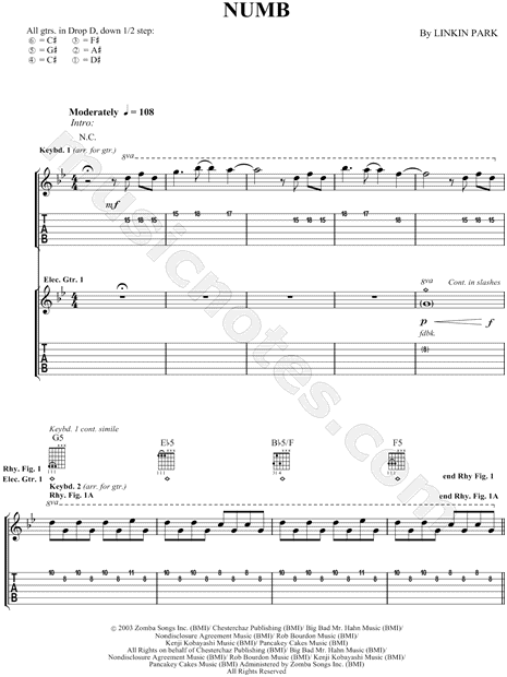 Cifra Linkin Park Numb Ver Acoustic, PDF, Leisure