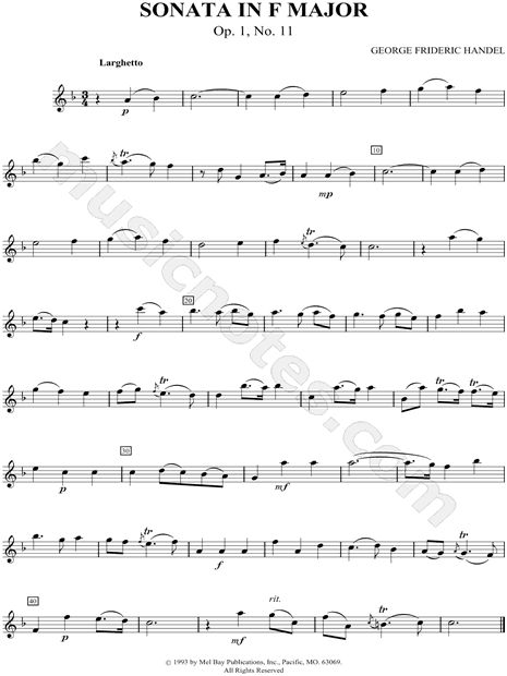 Sonata In F Major - Flute Part