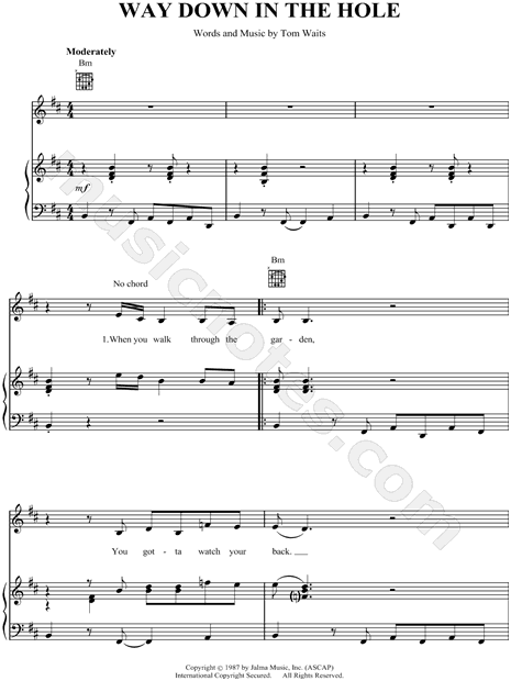 Way Down in the Hole The Wire Theme - Tom Waits Guitar tab