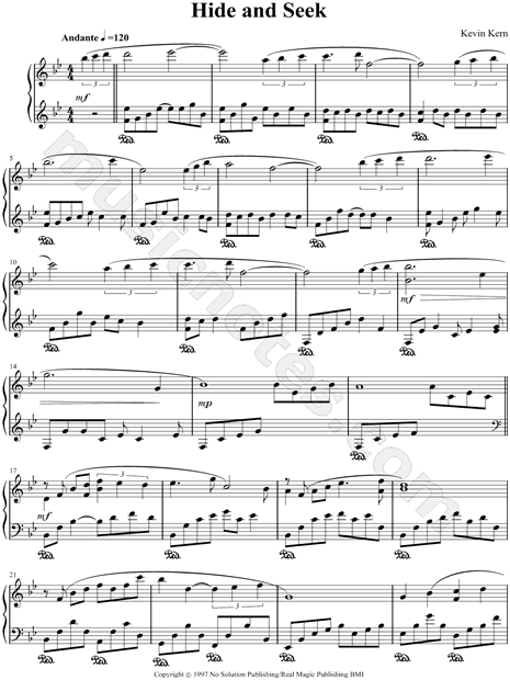 Hide And Seek Piano  Piano music, Digital sheet music, Sheet music