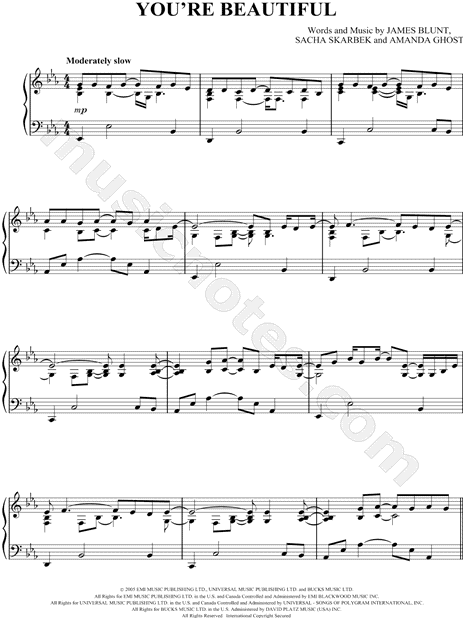 You're Beautiful Video Chords & Tabs - James Blunt