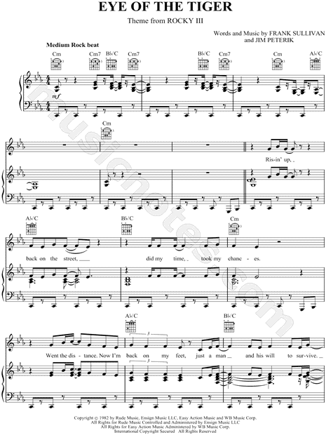 EYE OF THE TIGER Piano Sheet music