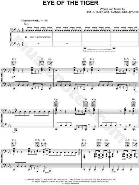 EYE OF THE TIGER Piano Sheet music