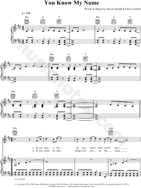 You Know My Name Sheet music for Piano (Solo)