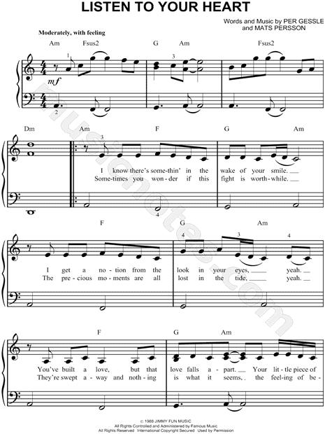 Piece of your heart Sheet music for Piano (Solo) Easy