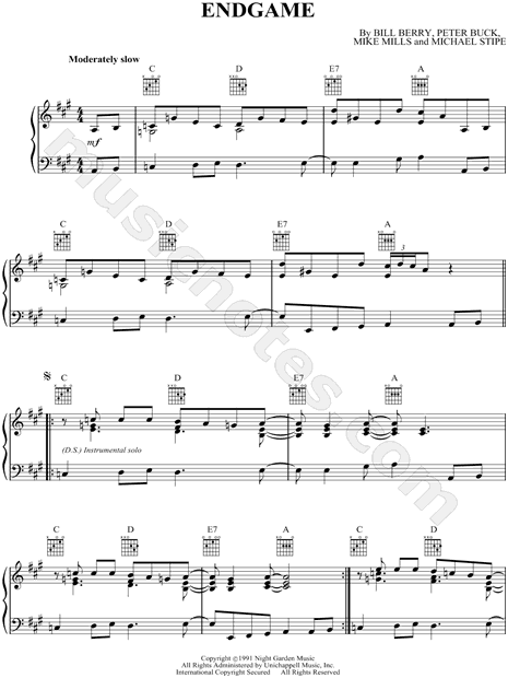 End Game sheet music for piano solo (PDF-interactive)