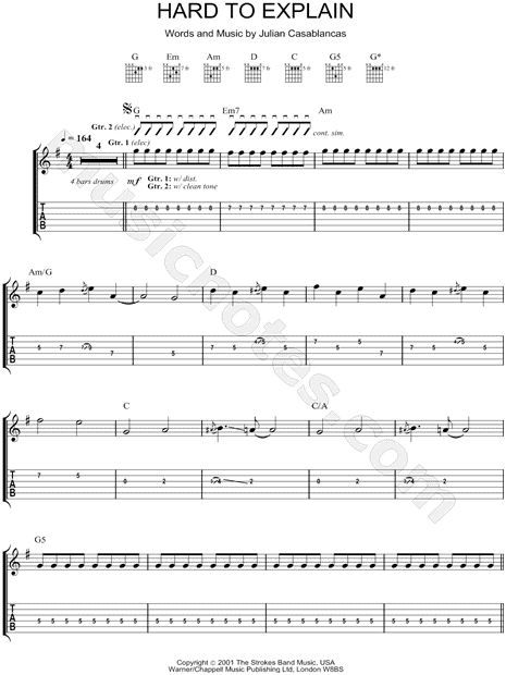 Hard To Explain - The Strokes ( Guitar Tab Tutorial & Cover