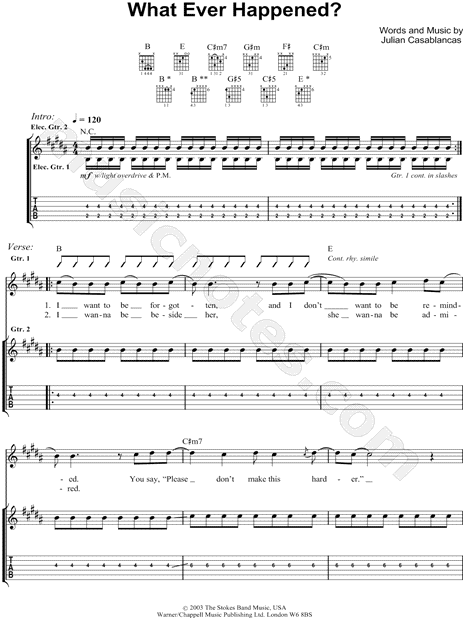 Reptilia Tab by The Strokes (Guitar Pro) - Full Score