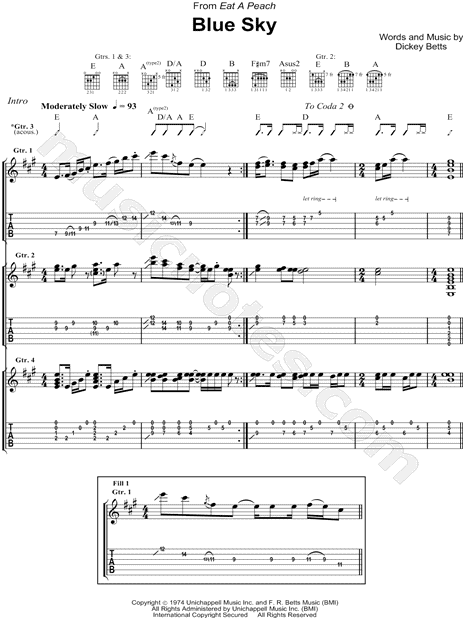 Allman Brothers Band - Chords and Tabs