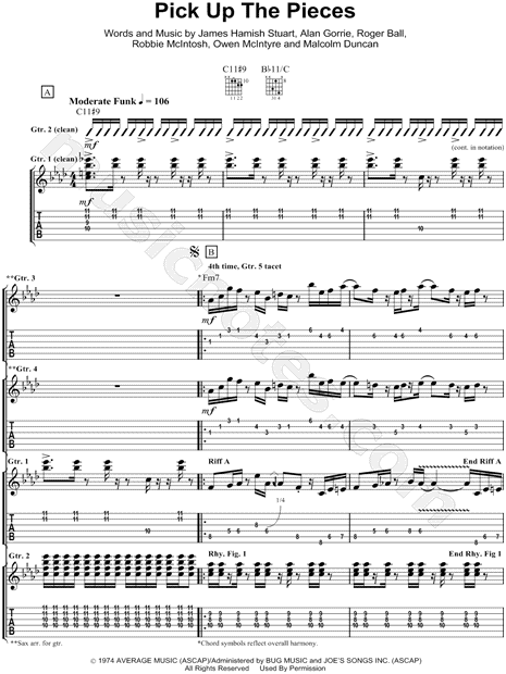 Pieces Sheet Music | Sum 41 | Guitar Tab