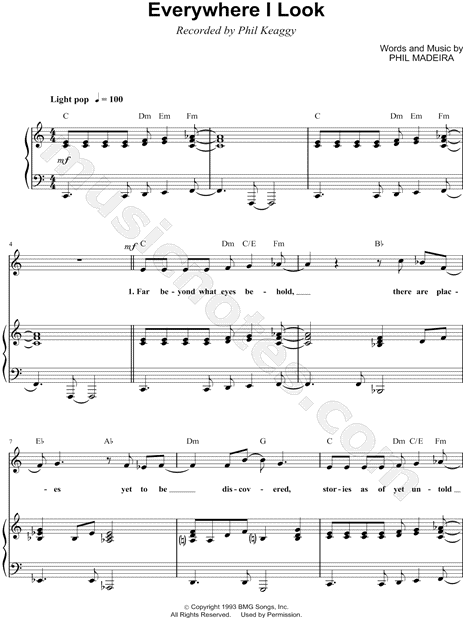 Phil Keaggy Everywhere I Look Sheet Music in C Major - Download & Print -  SKU: MN0068785