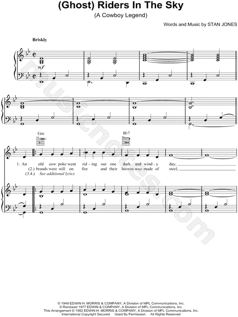 Ghost Riders In The Sky by Johnny Cash solo bass guitar tab